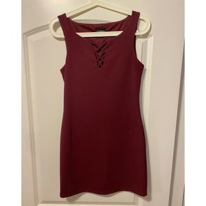 Le Chateau Criss-Cross V-neck Cocktail Dress
